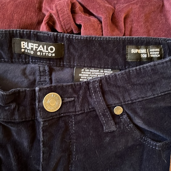 4 Pairs of Corduroy Pants Calvin Klein, and Buffalo sizes 4 & 26/27 - Picture 3 of 9